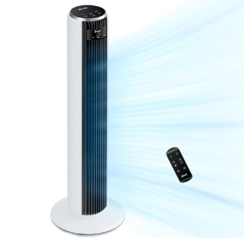 Turmventilator mit zwölf Geschwindigkeitsstufen, vier Arbeitsmodi, Display, Timer und Fernbedienung