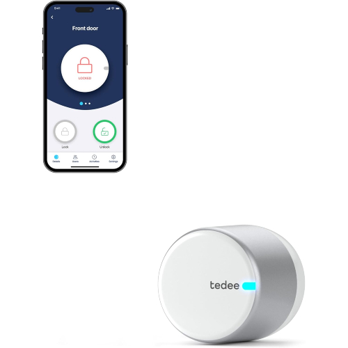 smartes Türschloss, einfach nachrüstbar, ohne Zylindertausch, Steuerung via Bluetooth & mit Bridge aus der Ferne per App