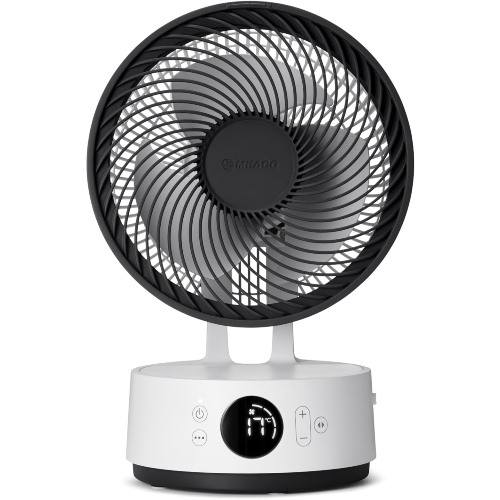 Tischventilator mit austauschbarem Akku, 12 Geschwindigkeitsstufen, Ein/Aus-Timer, smartem ECO-Modus, Nachtmodus