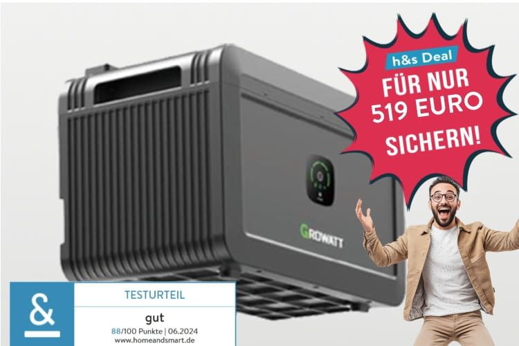 Der 2048Wh starke Solarspeicher von Growatt ist reduziert im Angebot