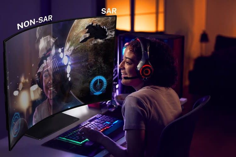 Der LG Fernseher eignet sich auch als Monitor auf dem Schreibtisch dank des flexiblen Designs
