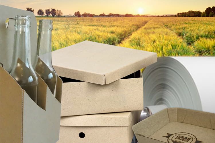 Graspapier, Graspappe, Grasverpackung - die Alternative zu Zellulose