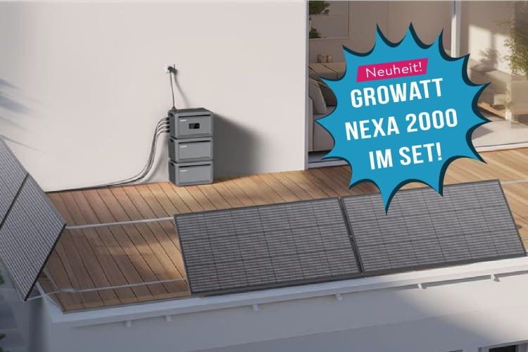 Bei AC TEC gibt es den neuen Growatt NEXA Speicher im Set mit einem Balkonkraftwerk mega günstig