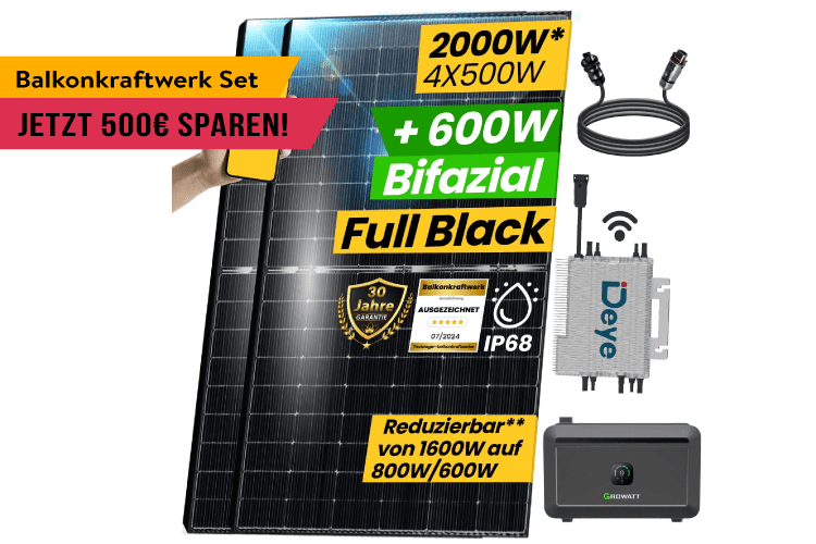 Bei Epp Solar sind zahlreiche Balkonkraftwerk-Sets mit NOAH Speicher im Angebot. Mit Gutscheincode lässt sich nochmal extra sparen