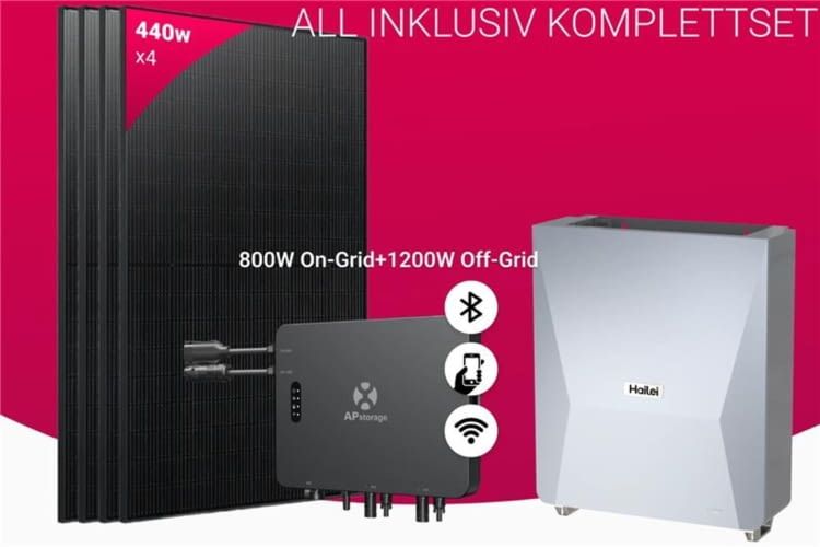 Starker Deal! Vier Hochleistungs-Solarmodule mit Hailei 5kWh Speicher