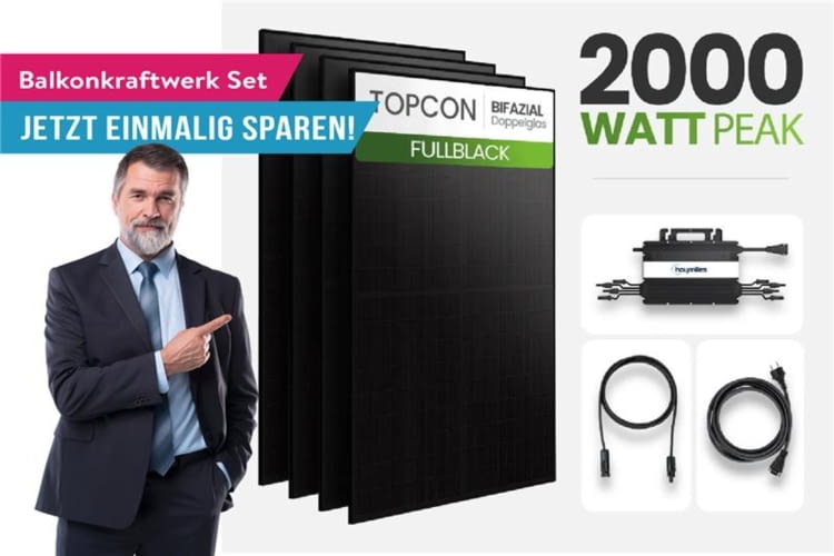 bei tepto gibt es ein leistungsstarkes 2.000 Watt Balkonkraftwerk für unter 500 Euro