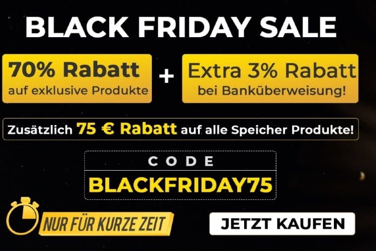 Jetzt schnell sein und beim EPP Solar Black Friday Deal ordentlich auf Balkonkraftwerke sparen