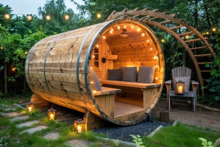 Eine Sauna im Garten muss nicht immer energieuneffizient sein