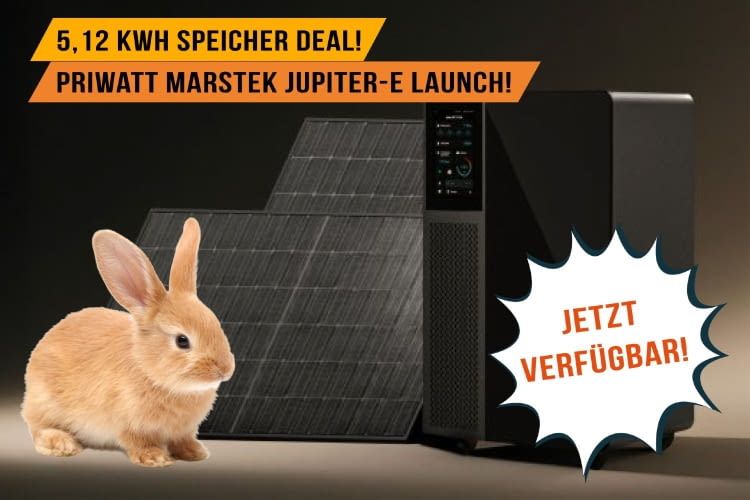 Zum Marstek Jupiter E Launch gibt es den großen Stromspeicher günstig bei priwatt