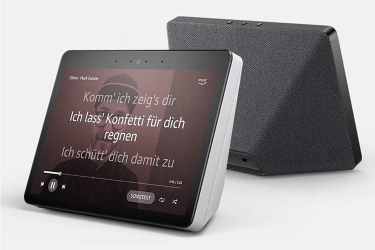 Amazon Echo Show 2. Generation blendet Songtexte ein, bei Nutzung von Amazon Music