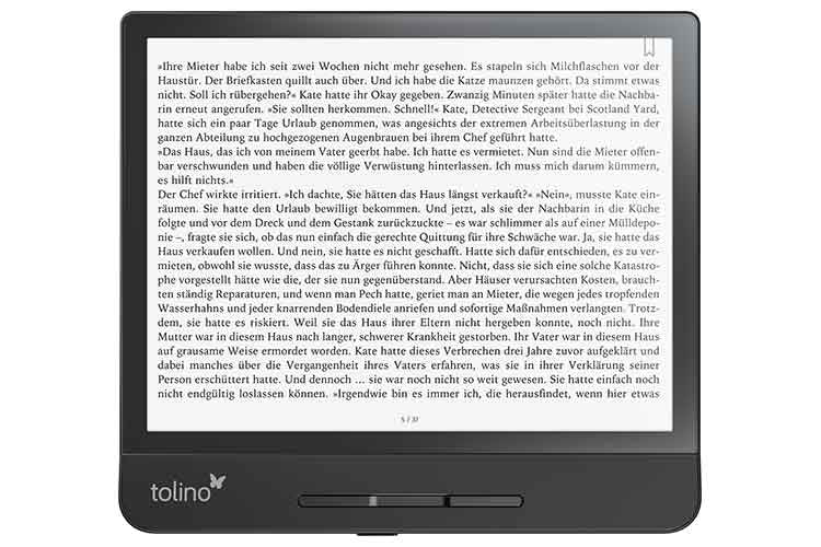 Der Bildschirm lässt sich im tolino epos 2 waagrecht und senkrecht zum Lesen nutzen