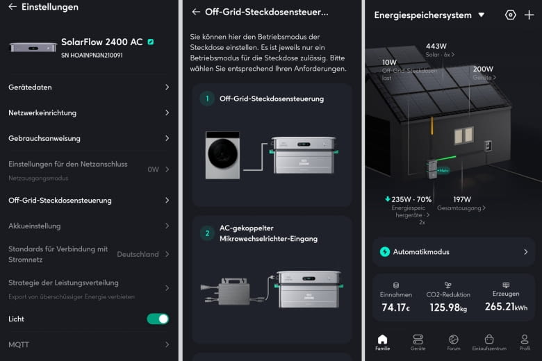 Hier ist eine kleine Übersicht der App-Funktionen zu sehen