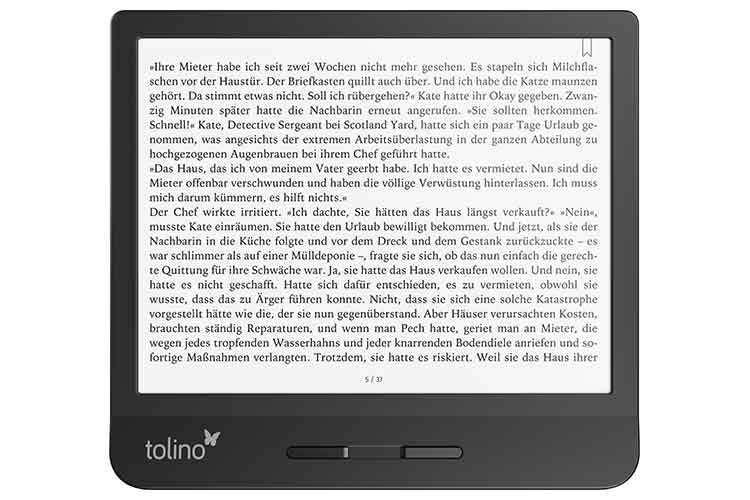 tolino vision 5 unterstützt das Lesen in waagrechter und senkrechter Display-Position