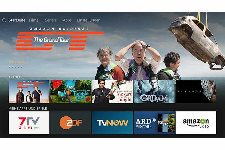 Der Home-Screen von Fire TV mit Amazon Prime Filmen und Fire TV Apps