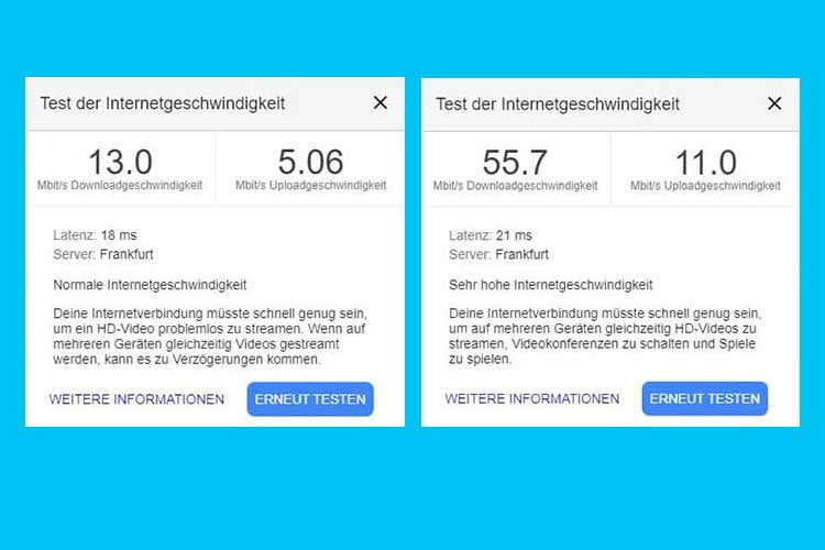Vorher (li.)/ Nachher (re.) oder wie wir lernten, das eero WLAN Mesh System zu lieben