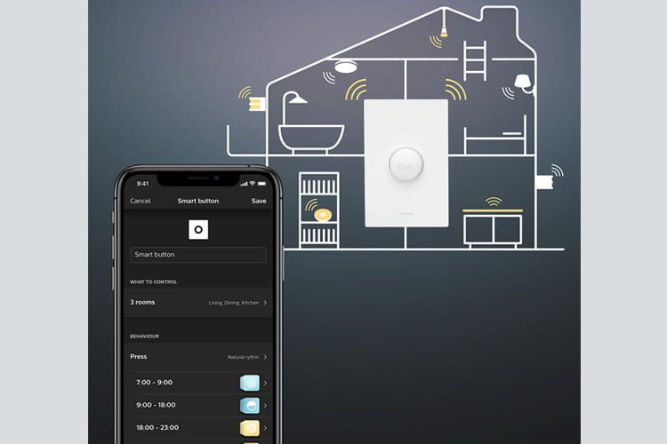 Der Philips Hue Smart Button ist per Philips Hue App individuell programmierbar