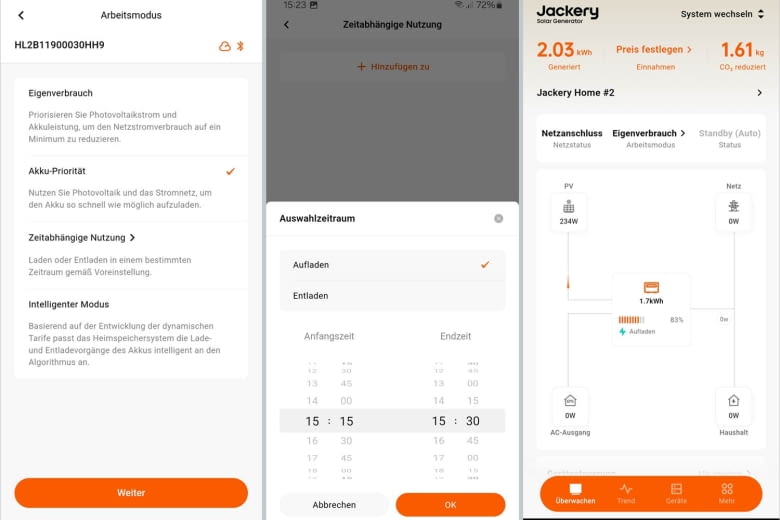 Wir bewerten die Jackery App als sehr übersichtlich