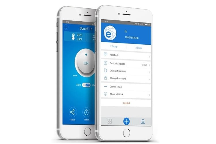 Die eWeLink-App für Android und iOS ist gut strukturiert und einfach zu bedienen