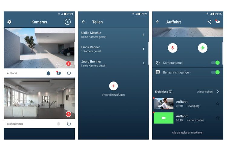 Mit der Bosch Smart Home App, lassen sich alle vernetzten Kameras im Überblick anzeigen