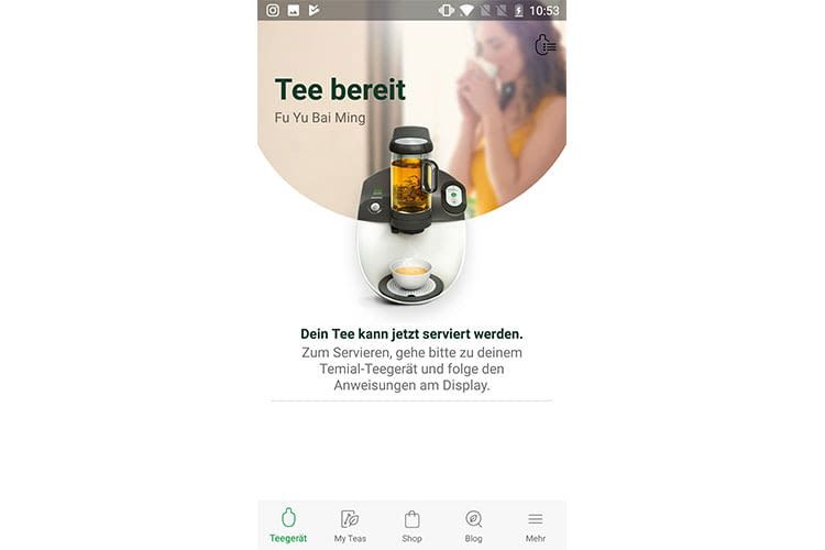 Wenn der Tee fertig ist bekommen Nutzer der Temial-App es auf ihrem Smartphone angezeigt