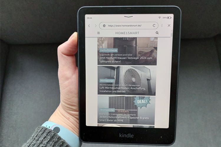 Hier ist die home&mart Website auf dem Kindle zu sehen