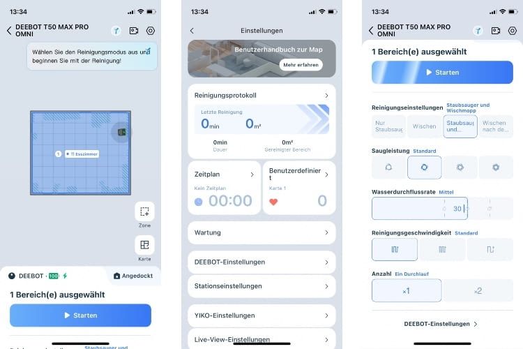 Die ECOVACS HOME App ist sehr nutzerfreundlich