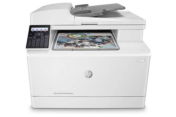 Der Multifunktions-Farblaserdrucker HP Color LaserJet Pro M183fw kann nicht nur drucken, sondern auch scannen, kopieren und faxen