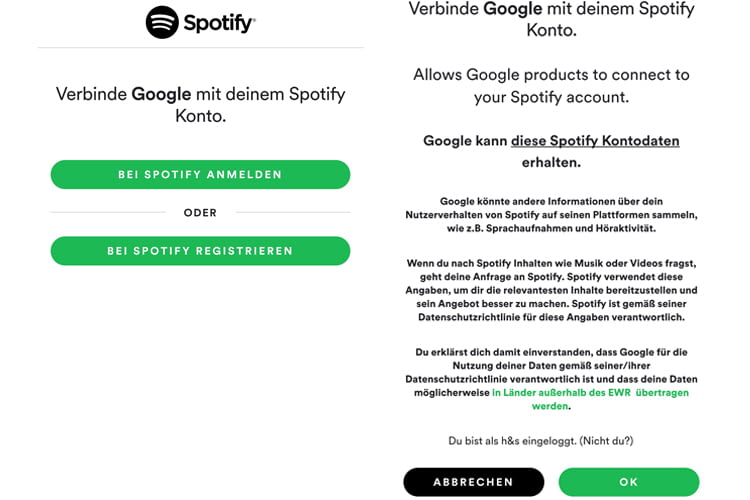 Google Home funktioniert mit Spotify Free und Spotify Premium