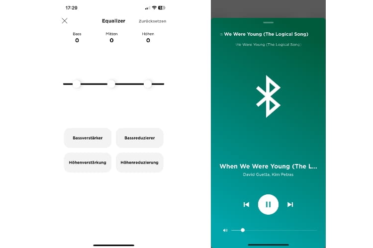 Die Bose App ist übersichtlich gestaltet. Als besonders praktisch hat sich der Equalizer erwiesen mit dem sich die Musik an die eignen Vorlieben anpassen lässt
