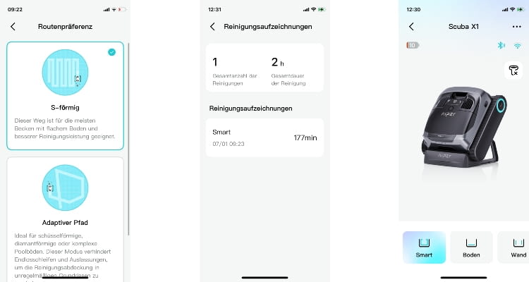 Die AIPER App ist übersichtlich