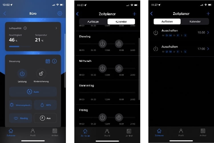 Die Air+-App zeigte sich im Test als besonders praktisch