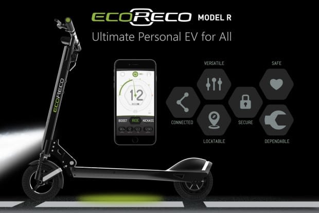 Der EcoReco E-Scooter kann mit einer App verbunden werden
