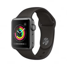 Apple Watch mit Retina Display, schwimmfestem Design, optischem Herzsensor und Höhenmeter-Angabe. Inkl. Sportarmband.
