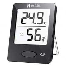 Hygrometer für die genaue Messung der Temperatur und der Luftfeuchtigkeit. Mit LCD Bildschirm und smarter Anzeige.