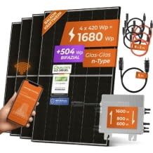 Blkonkraftwerk mit 4x420W Bifaziale Glas/Glas n-Type JaSolar-Module, 1x Wechselrichter von Deye