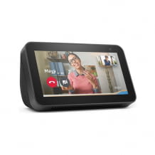 Alexa Display mit 2-MP-Kamera für Videoanrufe, auch geeignet zum Streaming von Prime Video und Netflix