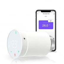 Zigbee Smart Thermostat mit programmierbarem Zeitplan, Datenauslesung per App und Offene-Fenster-Erkennung.
