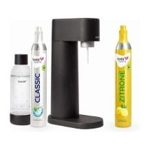Wassersprudler aus erneuerbarem Holzkomposit mit 1L BPA-freier Plastikflasche und CO2-Zylinder