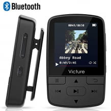Mini Musik Player mit Clip für bis zu 30 Stunden Wiedergabe. Mit Bluetooth Empfang und integriertem FM Radio. Klein, kompakt und mit viel Kapazität.