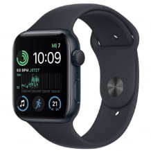 Apple Watch SE, 2. Generation, 44mm Retina Display, Schlaftracking und Pulsmessung sowie Unfallerkennung mit Fitnessarmband.