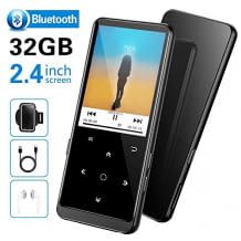 MP3 Player mit Bluetooth und erweiterbarem 32 GB Speicher. Für hochwertigen HiFi-Sound. Unterstützt Musikspeicher, UKW-Radio, Bildsuche und Lesen von E-Books.