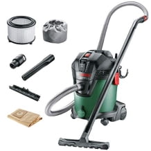 Umfangreicher Nassstaubsauger mit Universaladapter für die optimale Verwendung mit Bosch Elektrowerkezugen.