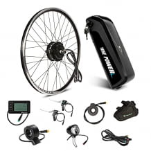 Umbau-Kit für E-Bikes mit 15,6 Ah Akku, 28 Zoll Reifen, Display, Frontlicht und Tragetasche