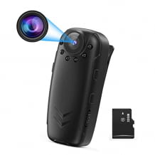 Mini-Überwachungskamera mit 32G SD Karte, 1080P HD, Bewegungserkennung, Nachtsicht sowie für Innen und Außen geeignet.