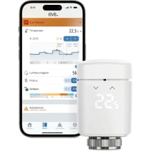 Smartes Matter Heizkörper-Thermostat mit LED Display. Zur intelligenten Temperatursteuerung. Kompatibel mit HomeKit und vielen anderen Plattformen