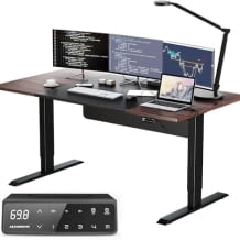 Höhenverstellbarer Schreibtisch mit 2 Motoren, 4 programmierbaren Speichertasten und verstellbar von 72 cm bis 120 cm.