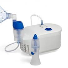 2-in-1 Inhalationsgerät mit Nasendusche. Zur Behandlung der Atemwege und Prävention. Die Nase wird sanft gereinigt.