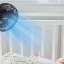 Klippventilator mit Akku (14h Laufzeit), 4 Geschwindigkeitsstufen, Steuerung über Tasten