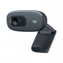 HD Webcam mit Belichtungskorrektur, USB Anschluss und integriertem Mikrofon mit Rauschunterdrückung.