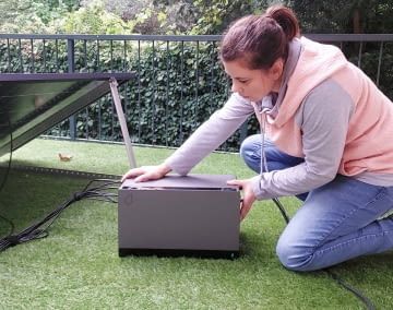 Bei diesem Speicher ist für Notfälle ein Feuerlöschsystem integriert